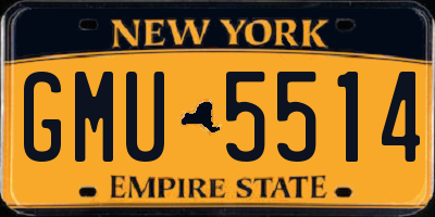 NY license plate GMU5514