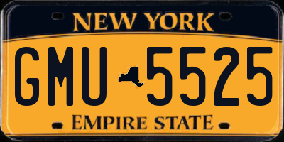 NY license plate GMU5525