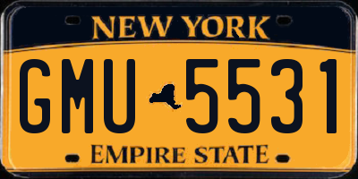 NY license plate GMU5531