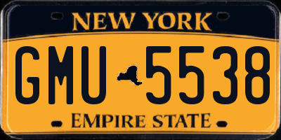NY license plate GMU5538