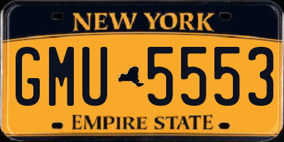 NY license plate GMU5553