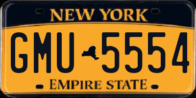 NY license plate GMU5554
