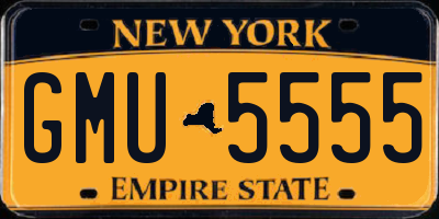 NY license plate GMU5555