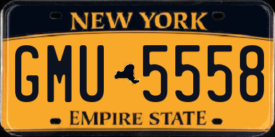 NY license plate GMU5558