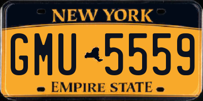 NY license plate GMU5559