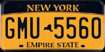 NY license plate GMU5560