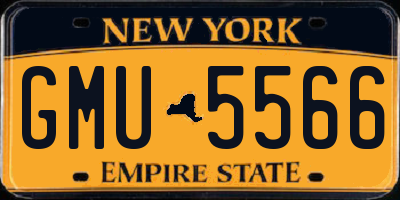 NY license plate GMU5566