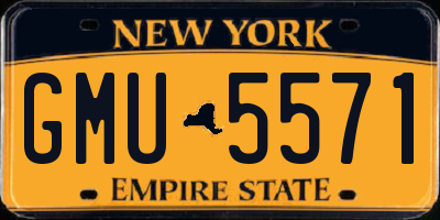 NY license plate GMU5571