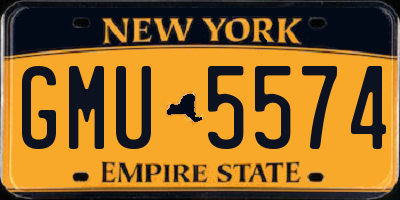 NY license plate GMU5574