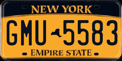 NY license plate GMU5583