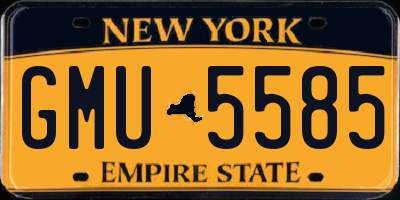 NY license plate GMU5585