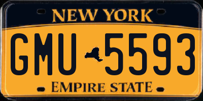NY license plate GMU5593