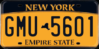 NY license plate GMU5601