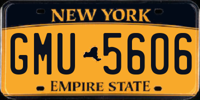 NY license plate GMU5606