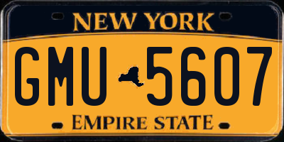 NY license plate GMU5607