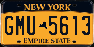 NY license plate GMU5613