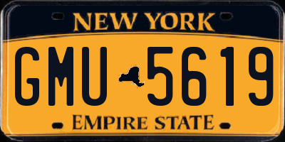 NY license plate GMU5619