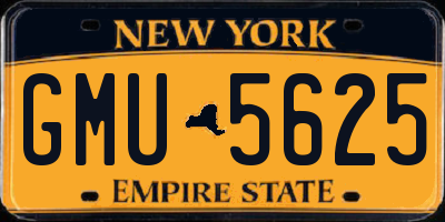 NY license plate GMU5625