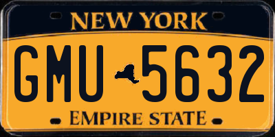 NY license plate GMU5632