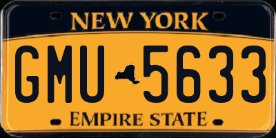 NY license plate GMU5633