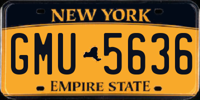 NY license plate GMU5636