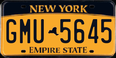 NY license plate GMU5645