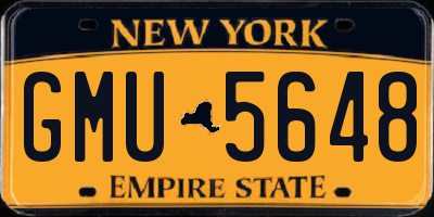 NY license plate GMU5648