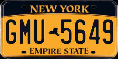 NY license plate GMU5649