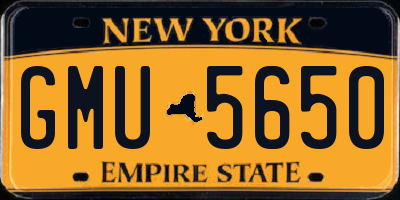 NY license plate GMU5650