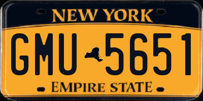 NY license plate GMU5651