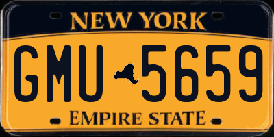 NY license plate GMU5659