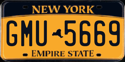 NY license plate GMU5669