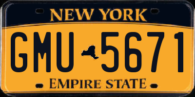 NY license plate GMU5671