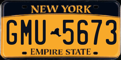 NY license plate GMU5673