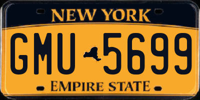 NY license plate GMU5699