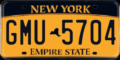 NY license plate GMU5704