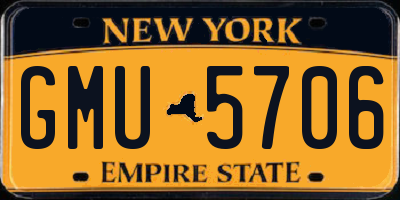 NY license plate GMU5706