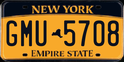 NY license plate GMU5708
