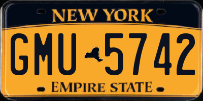 NY license plate GMU5742
