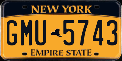 NY license plate GMU5743