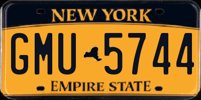 NY license plate GMU5744