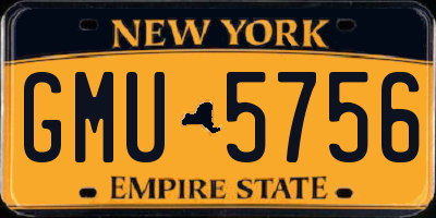 NY license plate GMU5756