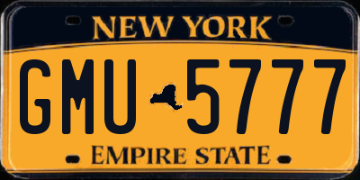 NY license plate GMU5777