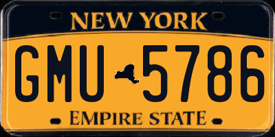NY license plate GMU5786
