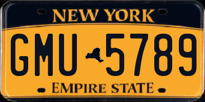 NY license plate GMU5789