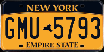 NY license plate GMU5793