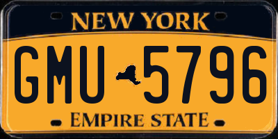 NY license plate GMU5796