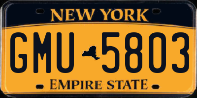 NY license plate GMU5803
