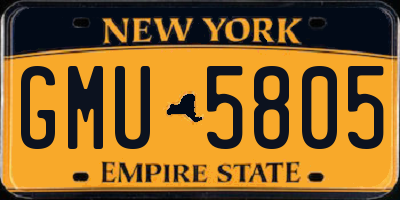 NY license plate GMU5805