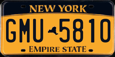 NY license plate GMU5810